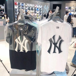 👕✨Mlb เสื้อยืด แขนสั้น พิมพ์ลาย NY มาตรฐาน สําหรับคู่รัก