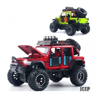 โมเดลรถเหล็ก 1/24 Jeep Wrangler รถมีไฟ มีเสียง