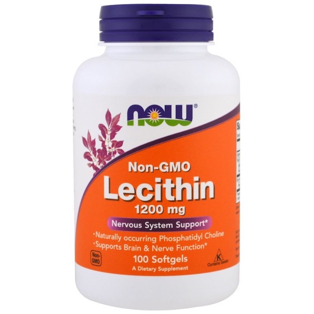 🔥PreOrder ✨Now Foods, Lecithin, 1200 mg, 100 Softgels