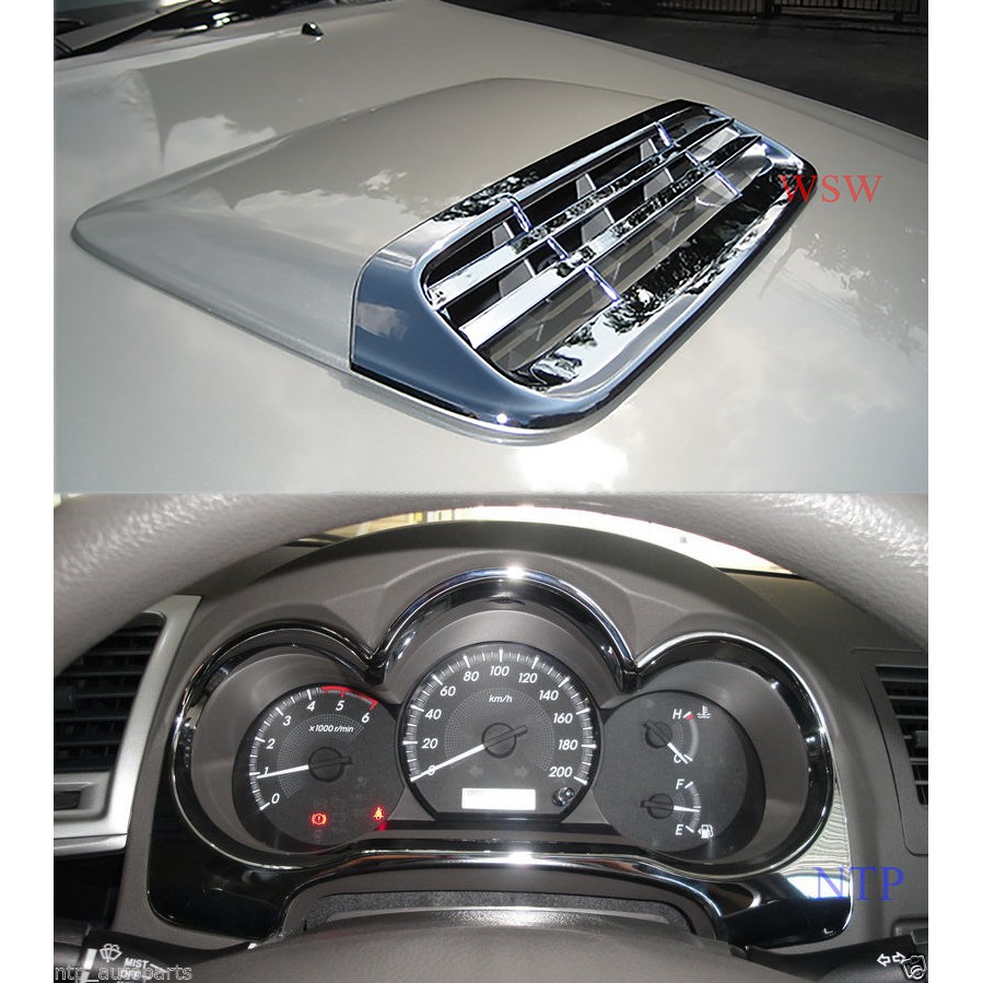 (1ชุด) ครอบจมูก + ครอบเรือนไมล์ โตโยต้า วีโก้ แชมป์ 2012 - 2014 TOYOTA VIGO CHAMP โครเมี่ยม ครอบช่อง