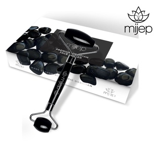 MIJEP Black Obsidian Roller - Stunning Premium Quality Natural Stone Facial Massager Tool. (Jade Roller Alternative)