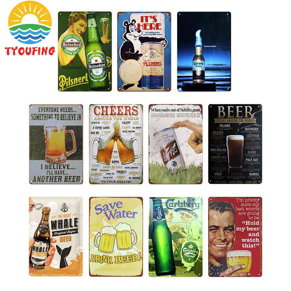 20 * 30 ซม โปสเตอร์โลหะดีบุก สไตล์วินเทจ สําหรับตกแต่งผนังบ้าน บาร์