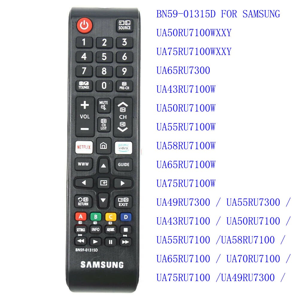 Samsung สมาร ์ ททีวีรีโมทคอนโทรล BN59-01315D สําหรับ SAMSUNG LED TV รีโมทคอนโทรล BN5901315D UA50RU7100WXXY UA75RU7100WXXY UA65RU7300 UA43RU7100W UA50RU7100W UA55RU7100W UA58RU7100W