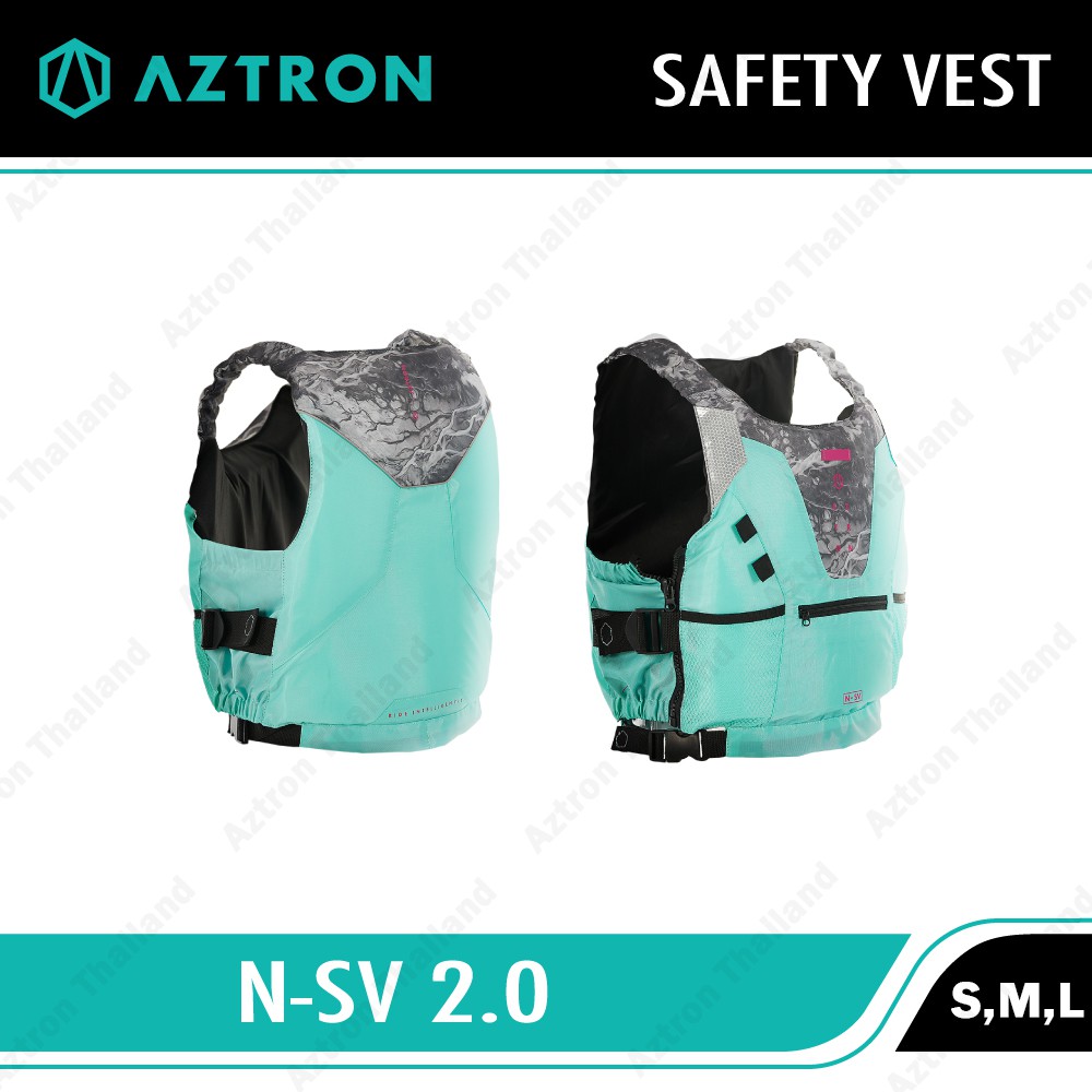 Aztron Nylon Safety Vest (สีเขียวมิ้นท์) เสื้อชูชีพช่วยลอยตัว วัสดุไนล่อน แข็งแรงและน้ำหนักเบา สำหรั