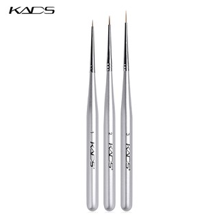 KADS Acrylic Nail Art Brush Set 3pcs/set for UV Gel Painting Pen Silver Nail Brushes Drawing Lining Tools Liner