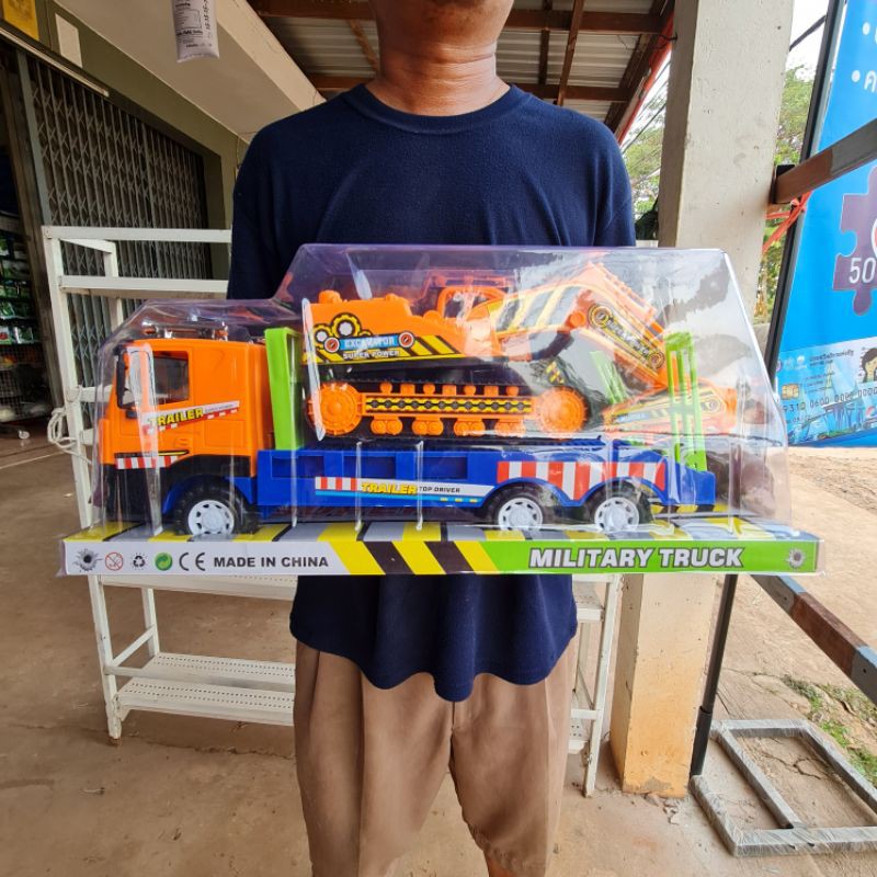 รถบรรทุกก่อสร้าง ของเล่นรถบรรทุกทหาร ของเล่นรถบรรทุก รถแมคโคร คละแบบ คละสี