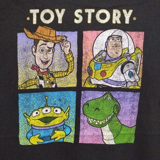 เสื้อยืดผ้าฝ้ายพิมพ์ลายแฟชั่น เสื้อยืดมือสอง Usa การ์ตูน Toy story Size M.อก20/ยาว27