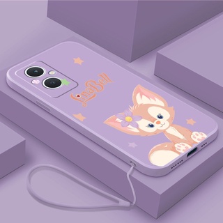 Oppo Reno 8Z reno8Z 5G หรูหรา สุนัขจิ้งจอกน่ารัก LinaBell เคส เคลือบ ซิลิโคนเหลว ด้านหลัง TPU เคสนิ่ม