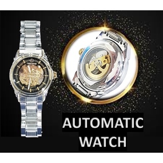 (แท้) นาฬิกาออโตเมติก โชว์กลไก นาฬิกาข้อมือ กันน้ำ สายเหล็ก Shifeng Automatic Watch นาฬิการะบบไขลาน RC911