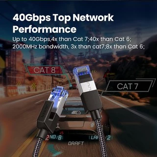 Ugreen สายเคเบิล อีเธอร์เน็ต Cat 8 40 Gbps 2000 Mhz สําหรับแล็ปท็อป Ps 4 Router Rj45