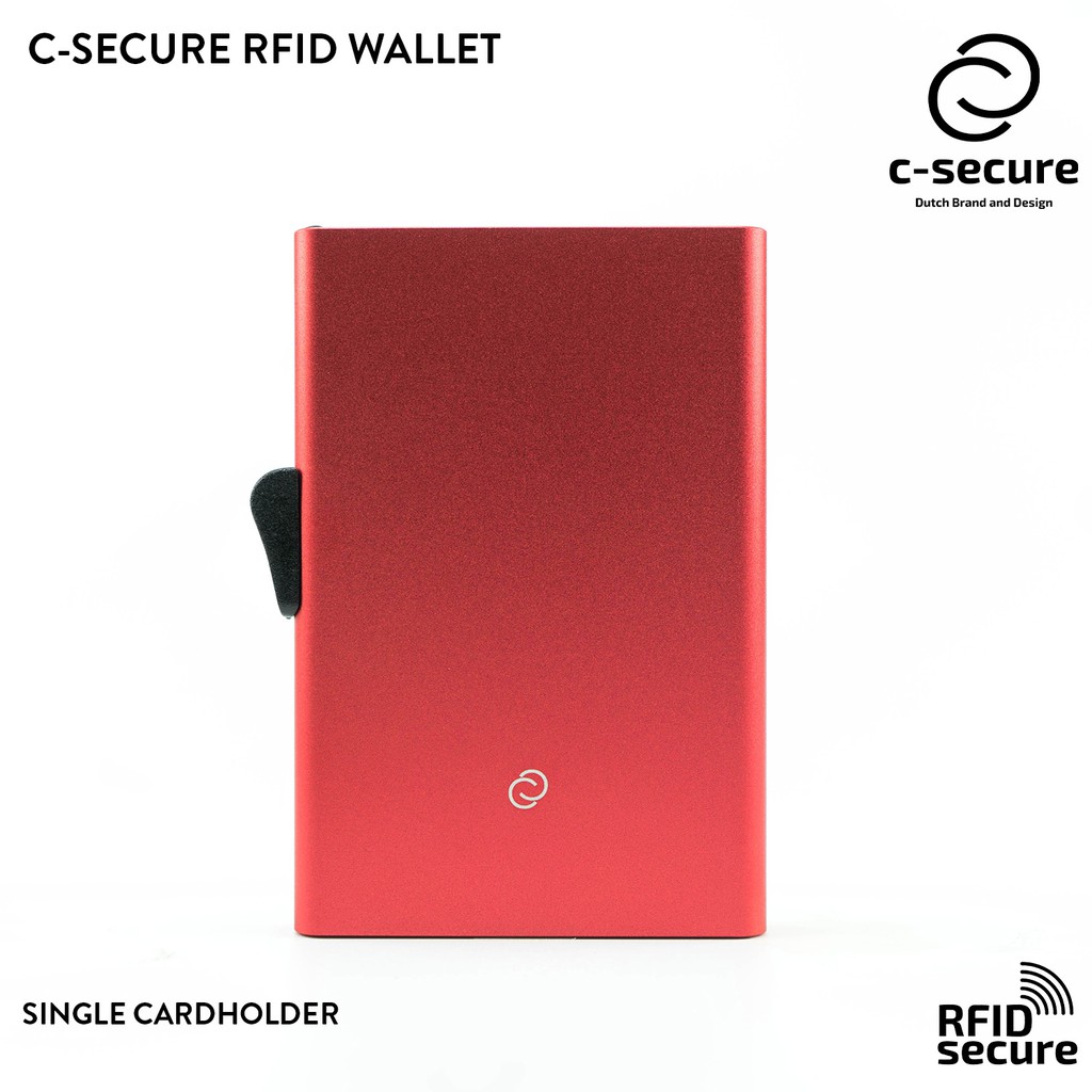 C-SECURE เคสใส่บัตร กระเป๋าใส่บัตร (RFID Protection) สีแดงเข้ม ...