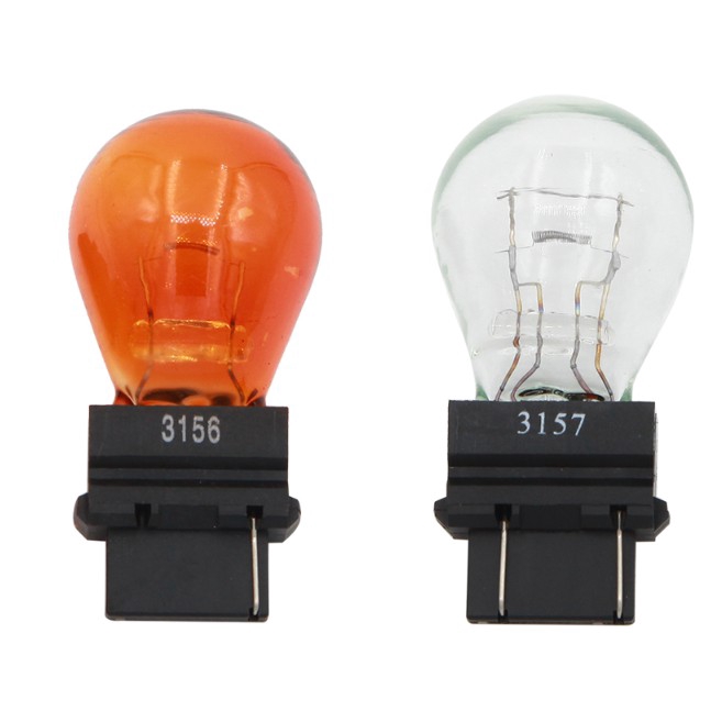 T25 3156 3157 P27W 12V 27W คุณภาพสูงไฟเลี้ยวย้อนกลับไฟวิ่งกลางวันสีขาว amber รถ 2 ชิ้น