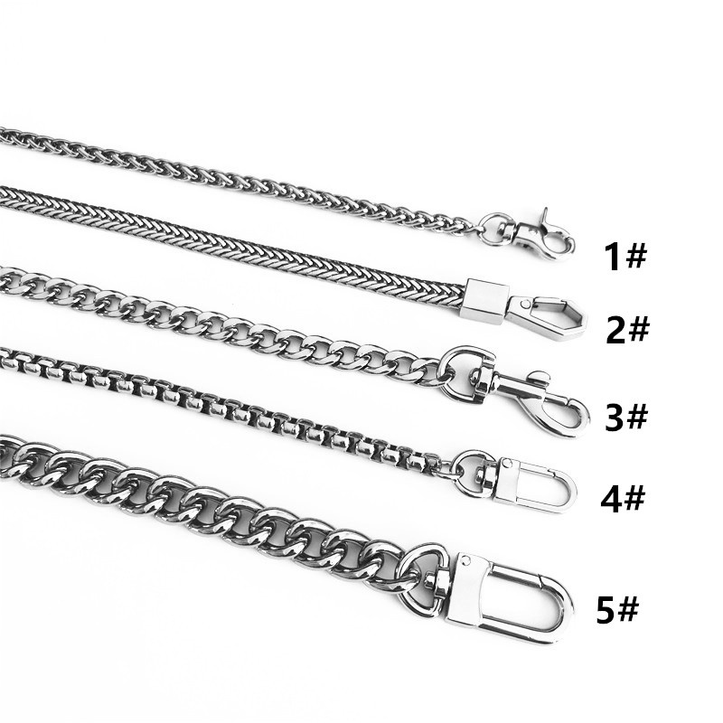 สายโซ่โลหะ สีเงิน ระดับไฮเอนด์ แบบเปลี่ยน อุปกรณ์เสริม สําหรับกระเป๋า กระเป๋าสะพายไหล่