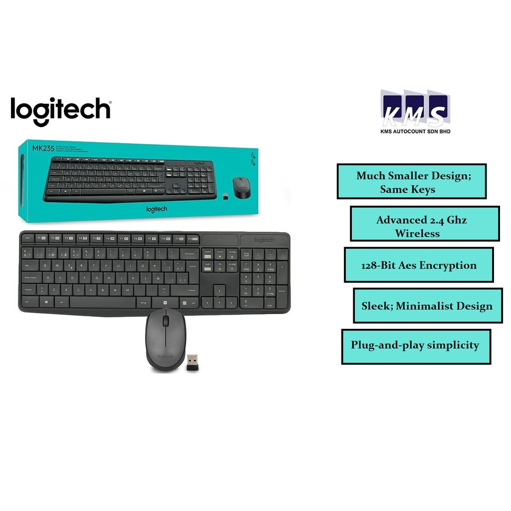 LOGITECH MK235 WIRELESS COMBO คีย์บอร์ด + เมาส์