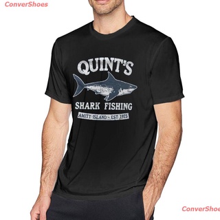 เสื้อยืดยอดนิยม Baixue Quints Shark Fishing Jaws Amity Island 1975 เสื้อยืดลําลองสําหรับผู้ชายแขนสั้นเหมาะกับการวิ่งจ็อก