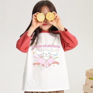 เสื้อยืดแขนยาว พิมพ์ลาย Cinnamoroll สําหรับเด็กผู้ชาย และเด็กผู้หญิง