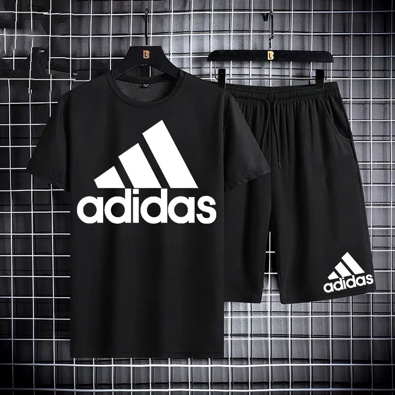 ชุดเซ็ทแฟชั่นเสื้อยืดแขนสั้นสกรีนลาย+กางเกงขาสั้นกางเกงขาสั้นลำลอง กางเกงกีฬา ใส่ได้ทั้งหญิงและชายT1