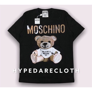 Moschino เสื้อยืด ลาย NOT A TOY BEAR สีดํา นําเข้า ของแท้