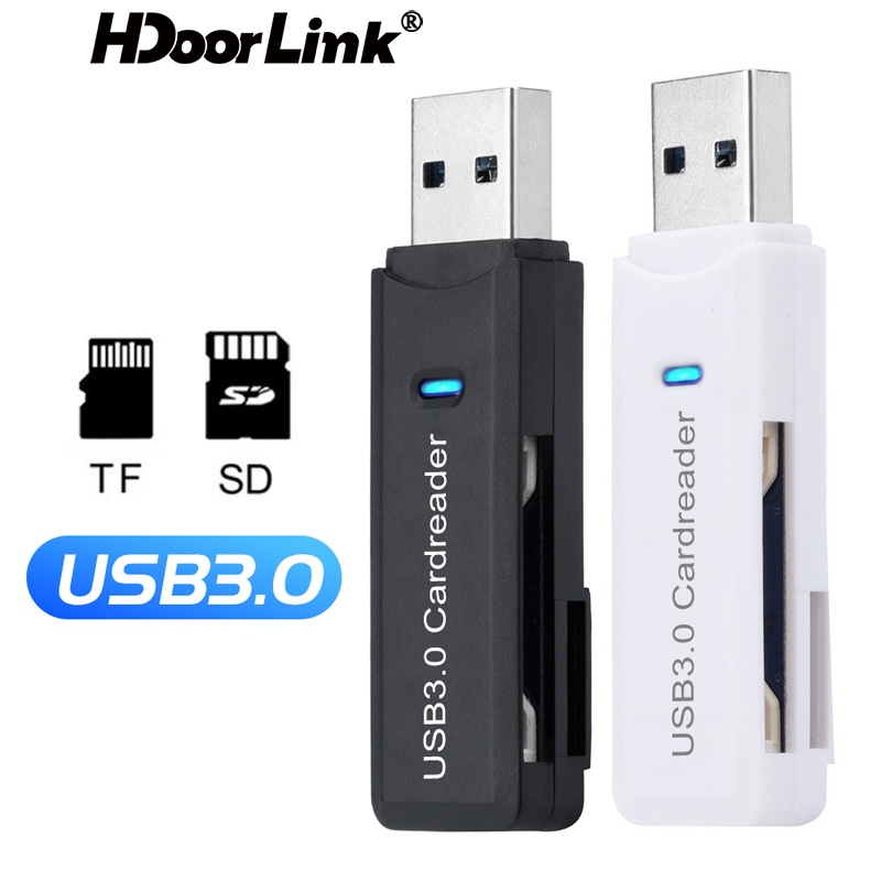 Hdoorlink 2 IN 1 การ์ดรีดเดอร์ USB 3.0 Micro SD TF การ์ดรีดเดอร์ความเร็วสูงอะแดปเตอร์การ์ดเขียนแฟลชไดรฟ์