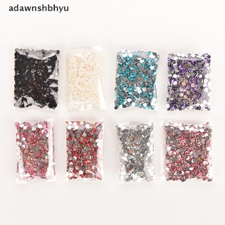 [adawnshbhyu] ลูกปัดคริสตัล พลอยเทียม ทรงกลม หลังแบน 4 มม. สําหรับตกแต่งเล็บ DIY 1000 ชิ้น