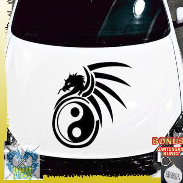 YIN YANG สติ๊กเกอร์มังกร Dragon CAR HOOD CUTTING Sticker สติ๊กเกอร์มังกรขนาดใหญ่