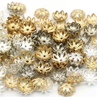 หมวกคั่นลูกปัดเงิน ลายกลีบใบไม้ ขนาด12mm