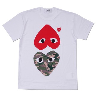 เสื้อยืดพิมพ์ลายแฟชั่น Comme Des Garcons Cdg Play เสื้อยืดแขนสั้นผ้าฝ้ายเสื้อยืดลาย