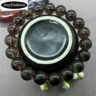 สร้อยข้อมือลูกปัดสีน้ําตาล smoky quartz สําหรับผู้หญิง