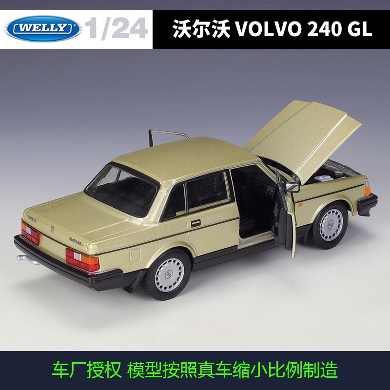 โมเดลรถยนต์ Welly 1:24 Volvo 240 GL ของเล่นสําหรับเด็ก - รูปที่ 2