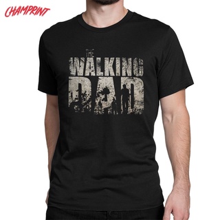 ใหม่ เสื้อยืดแขนสั้น ผ้าฝ้าย 100% พิมพ์ลาย The Walking Dad The Walking Dead Father Day Zombie สไตล์วินเทจ สําหรับทุกเพศ