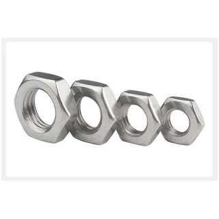 หัวน็อต ตัวเมีย ขอบบาง ตัวบาง สแตนเลส 304 เกลียวมิล หยาบ M4 M5 M6 / Thin Hexagon Nut SUS304