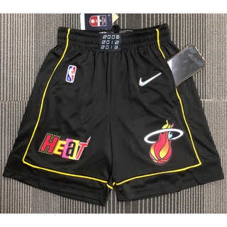 hot pressed 2022 nba shorts Miami Heat black pockets basketball jersey