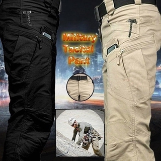 ใหม่ IX7 Men City กางเกงยุทธวิธี Multi Pockets กางเกง Cargo ทหาร Combat Pant