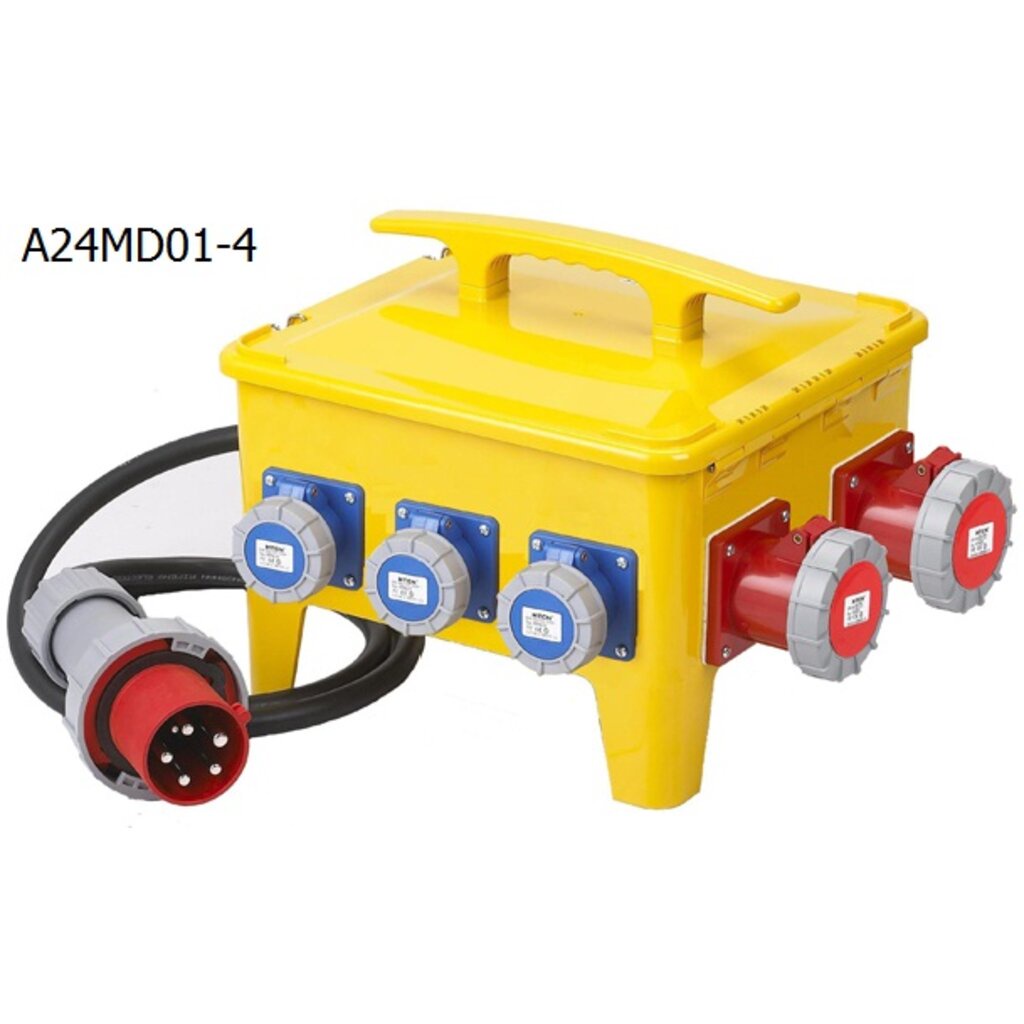 A24MD01-4 กล่องปลั๊กกระจายไฟ 3P+N+E 63A 400V IP67
