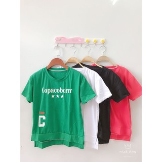 ส่งจากไทย⭐️ พร้อมส่ง เสื้อยืด สกรีนลาย ผ่าข้าง⭐️ ⭐️ ⭐️ใส่นิ่มมาก