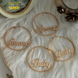 SUBEI Gift Party Dangle Gold Hip-hop Jewelry Round Hoop Earrings