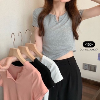 Crop V mini💕(ขาว,ดำ,เทา,ชมพู) #พร้อมส่ง