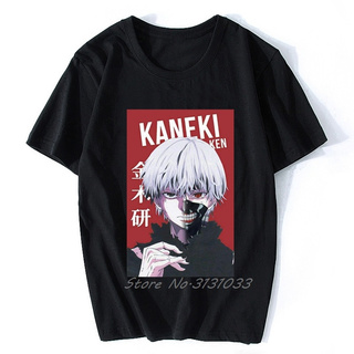 เสื้อยืดคอกลมเสื้อยืดแขนสั้น พิมพ์ลายอนิเมะ Tokyo Ghoul Kaneki สไตล์ญี่ปุ่น สําหรับผู้ชายS-4XL