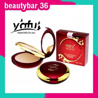 YAFU powder แป้งพัฟยาฟู แป้ง2ชั้น แป้งพัฟผสมโสม+ไวท์เทนนิ่ง 30g.