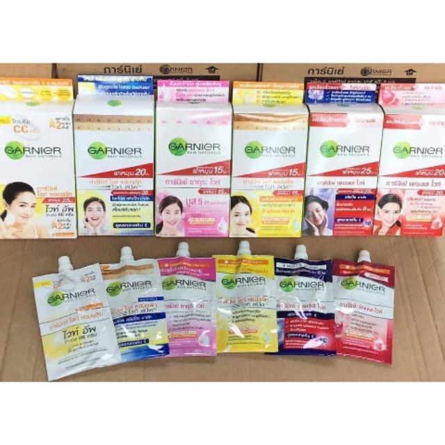ของแท้/พร้อมส่ง GARNIER SKIN NATURALS การ์นิเย่ ครีมซองหลายสูตร