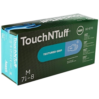 Touch-N-Tuff ถุงมือยางไนไตร สีฟ้า ไม่มีแป้ง รุ่น 92-670