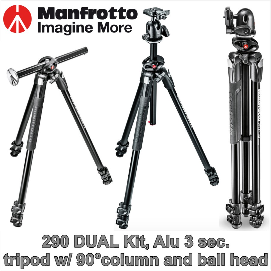 ขาตั้งกล้อง Manfrotto 290 DUAL Kit Alu 3 Sec. Tripod W 90column And ...