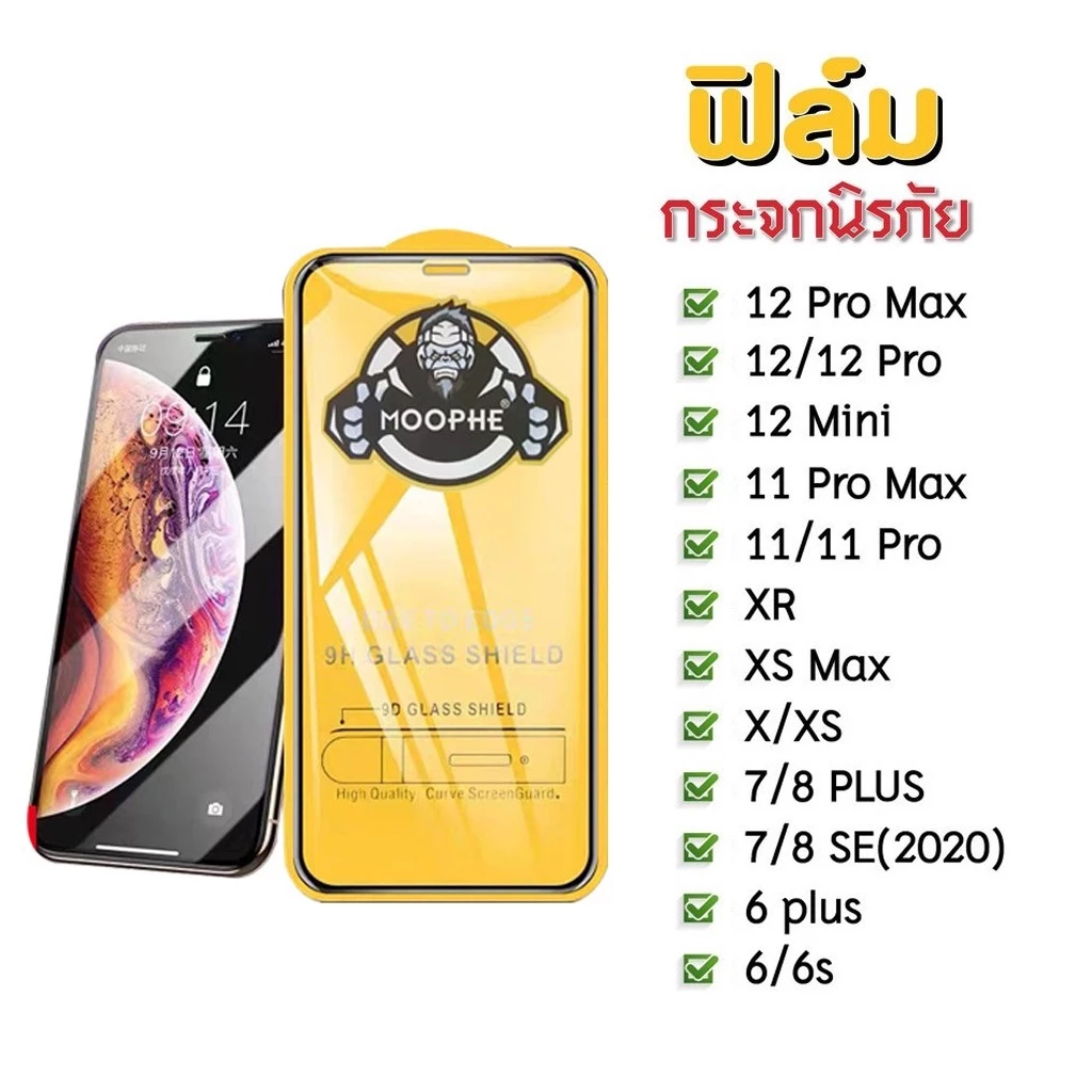 ฟิล์มกระจก 9D ฟิล์มไอโฟน เต็มจอ มีครบทุกรุ่น สำหรับ iPhone 13 Pro max/14 pro max/12 15 Pro Max/11 pro max/8 7 plus/6