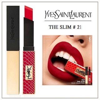 Beauty-Siam แท้ทั้งร้าน !! ลิปสติกสีแดงสดขนาดปกติ YSL THE SLIM COLLECTOR LIPSTICK FULL SIZE สี 21