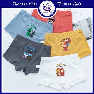 [THOMAS Kids]  3-12 ปี ขายส่ง 5 ชิ้น กางเกงบ็อกเซอร์ ลายการ์ตูนซูเปอร์ฮีโร่ ระบายอากาศ ใส่สบาย สําหรับเด็กผู้ชาย อายุ