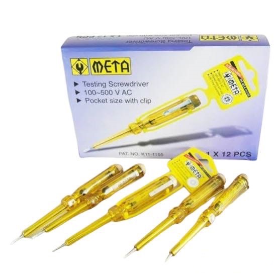 META ไขควงเช็คไฟ ไขควงลองไฟ No.K11-1155 เทสไฟ AC 100-500V (ราคาต่อ6อันค่ะ) ส่งด่วน ส่งไว