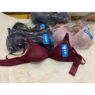 เสื้อในผู้หญิง ไม่มีโครง ลายลูกไม้เฟสช่าง 2ตะขอ ผ้าดีงานดี ใส่สบาย 123  32-36