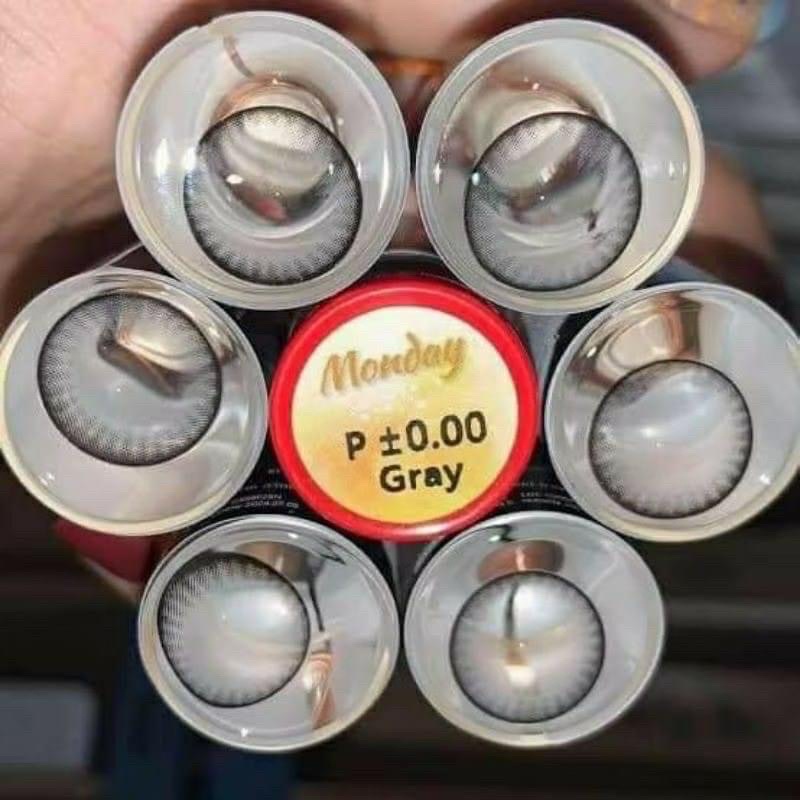 คอนแทคเลนส์ รุ่น Monday grayเทา Brown สีตาล(00.00)(-4.00 ...
