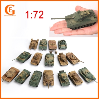 โมเดลรถถังพลาสติก 1:72 4D World War II ของเล่นสําหรับเด็ก 8 ชิ้น ต่อชุด