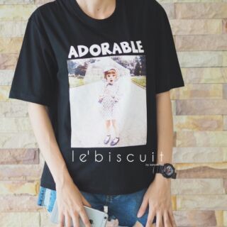 เสื้อยืดโอเวอร์ไซส์ (ลาย ADORABLE)